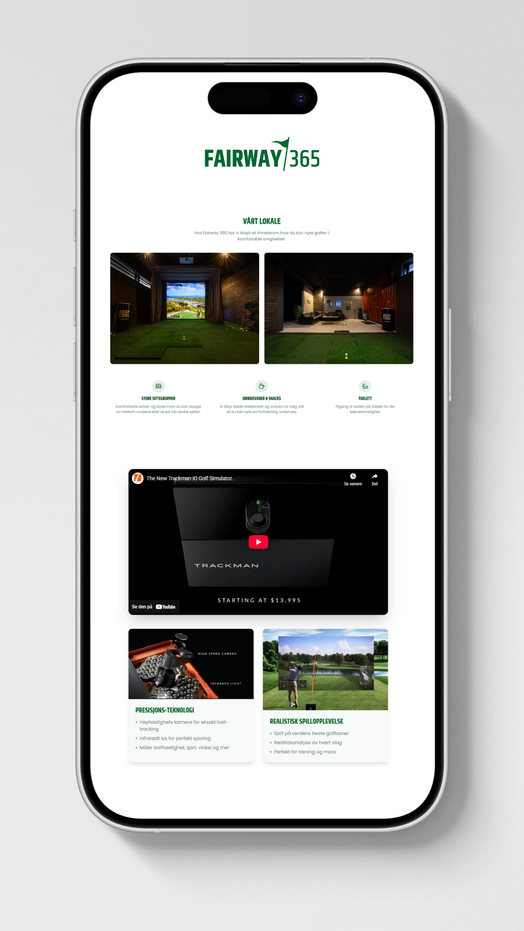 Fairway365 mobilvisning